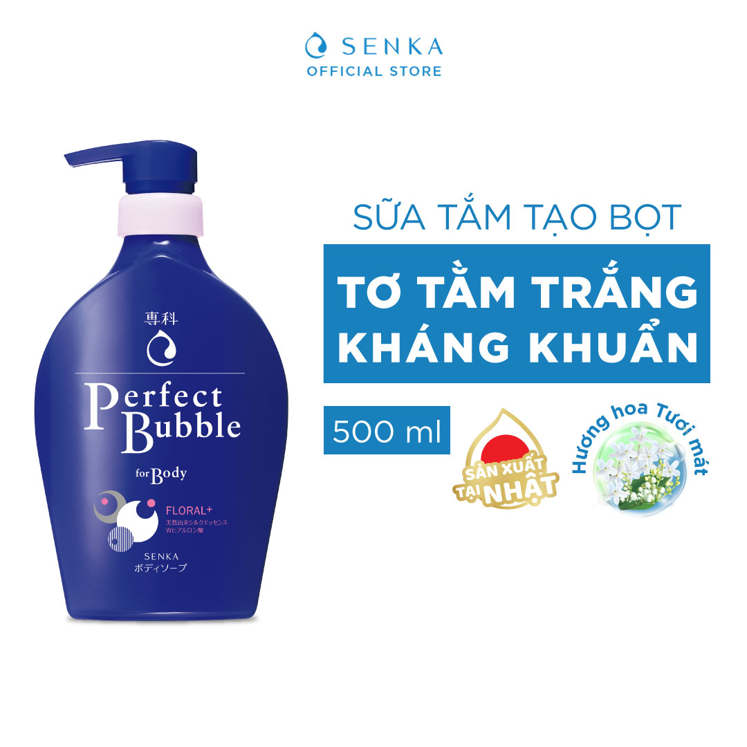 Sữa tắm dưỡng ẩm hương hoa tươi mát Senka Perfect Bubble for Body Floral Plus 500ml