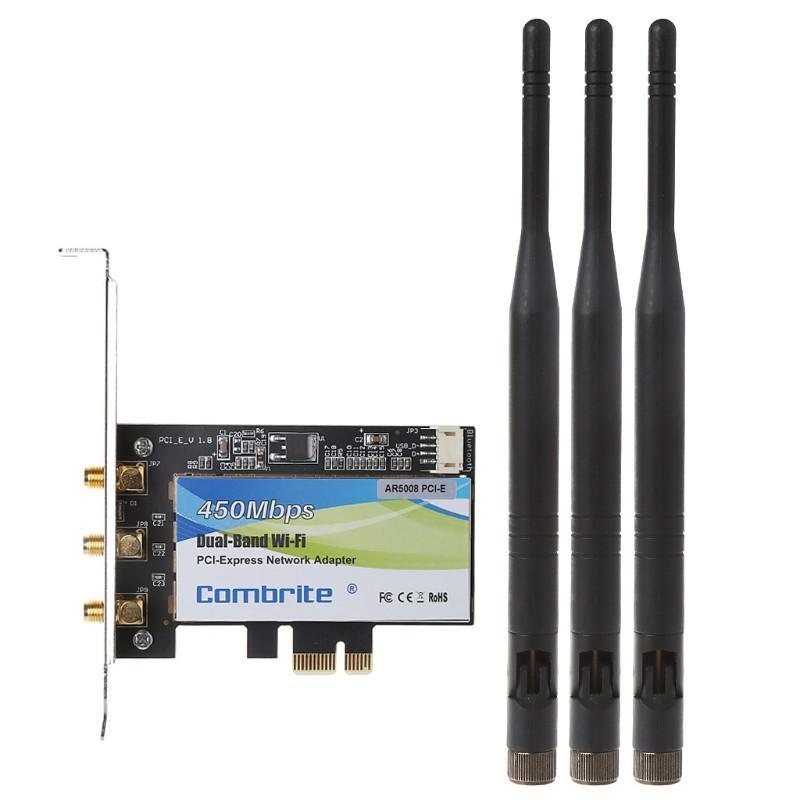 Card mạng PCI-E 2.4G + 5G Wifi 300 / 450m cho Intel Chuyên Dụng
