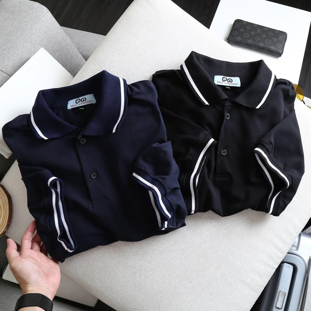 Bigsize < 130kg Áo thun polo nam trơn bigsize tay ngắn cổ bẻ