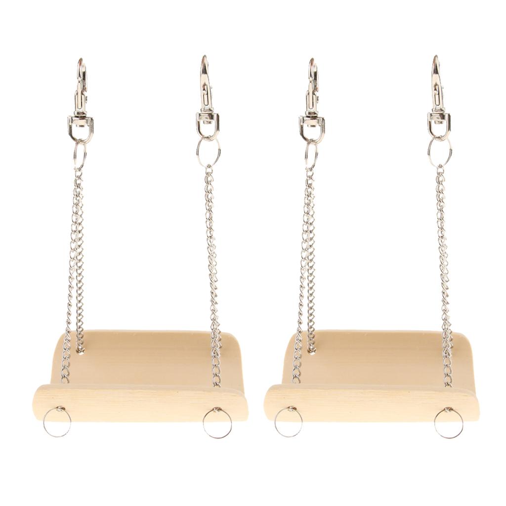 2 Pcs Pet Swing Hammock Hamster Squirrel Small Animal Bamboo Toys