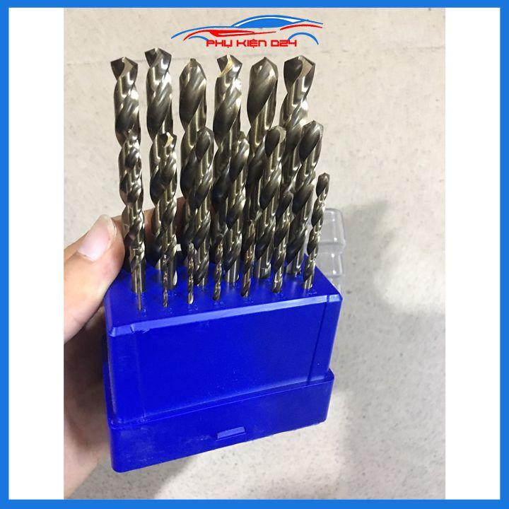 Bộ 25 mũi khoan chuyên inox Nachi đường kính mũi 1mm-13mm cao cấp sắc bén Singapore