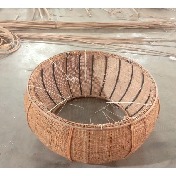 Mành mây ô vuông màu tự nhiên - Lưới mây caro decor, bọc cánh tủ, cửa, bàn ghế gỗ, mây