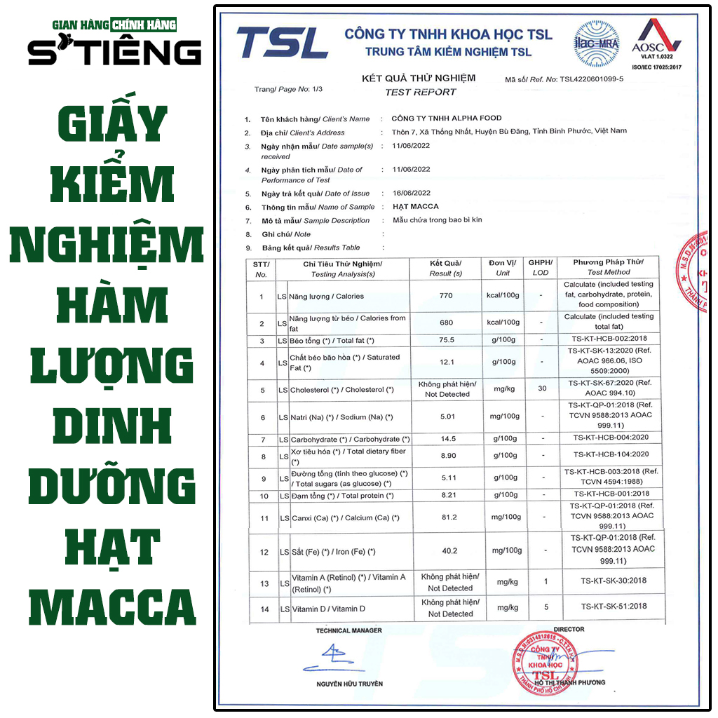 Hạt Macca Nứt Vỏ Sấy Chín STIENG Giòn Ngon