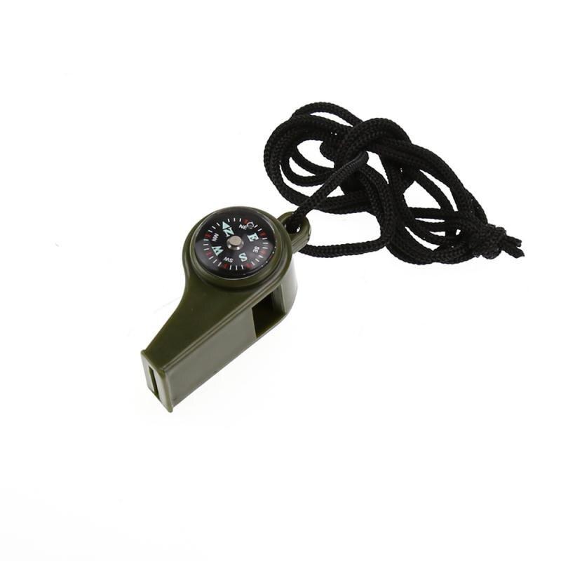 3 In 1 Whistle Compass Thermometer Lanyard Multi-function Outdoor Camping Hiking Emergency Survival Gear Tool