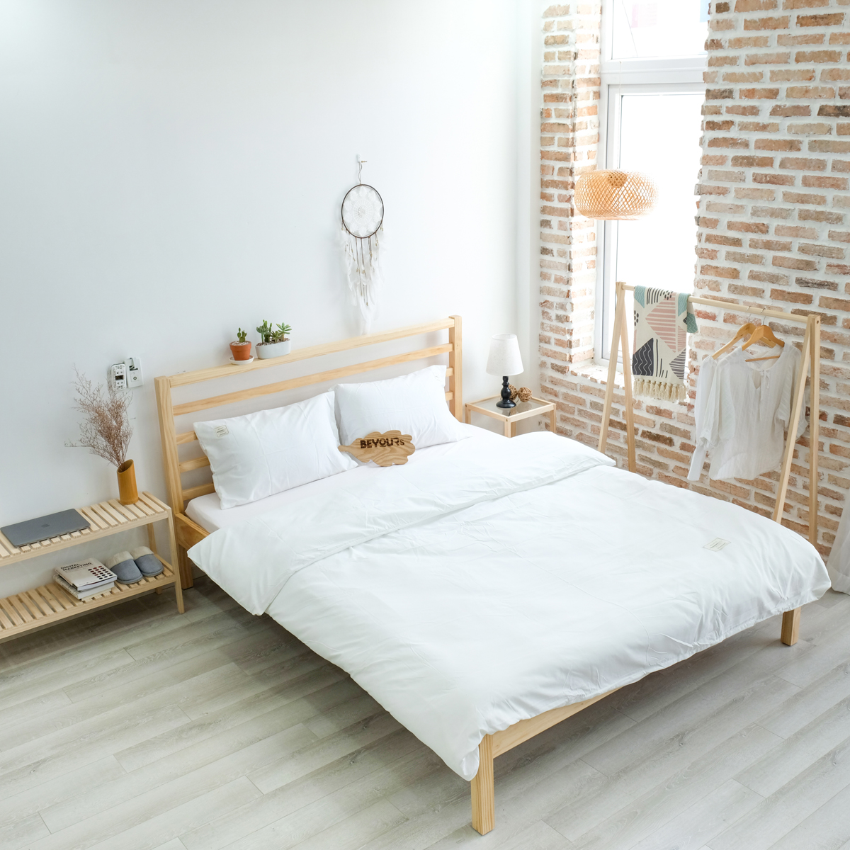 Giường Ngủ Gỗ Nan Simple Bed Nội Thất Kiểu Hàn BEYOURs - Gỗ Tự Nhiên