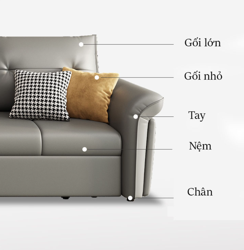 Sofa giường đa năng hộc kéo HGK-12 ngăn chứa đồ tiện dụng Tundo KT 1m9