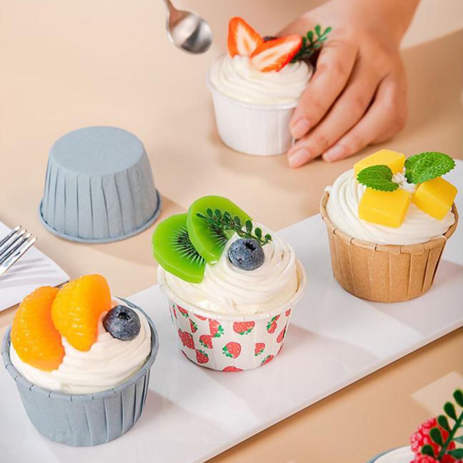 50 Pieces Greaseproof Paper Cupcake Wrappers Baking Cups Accessory Durable