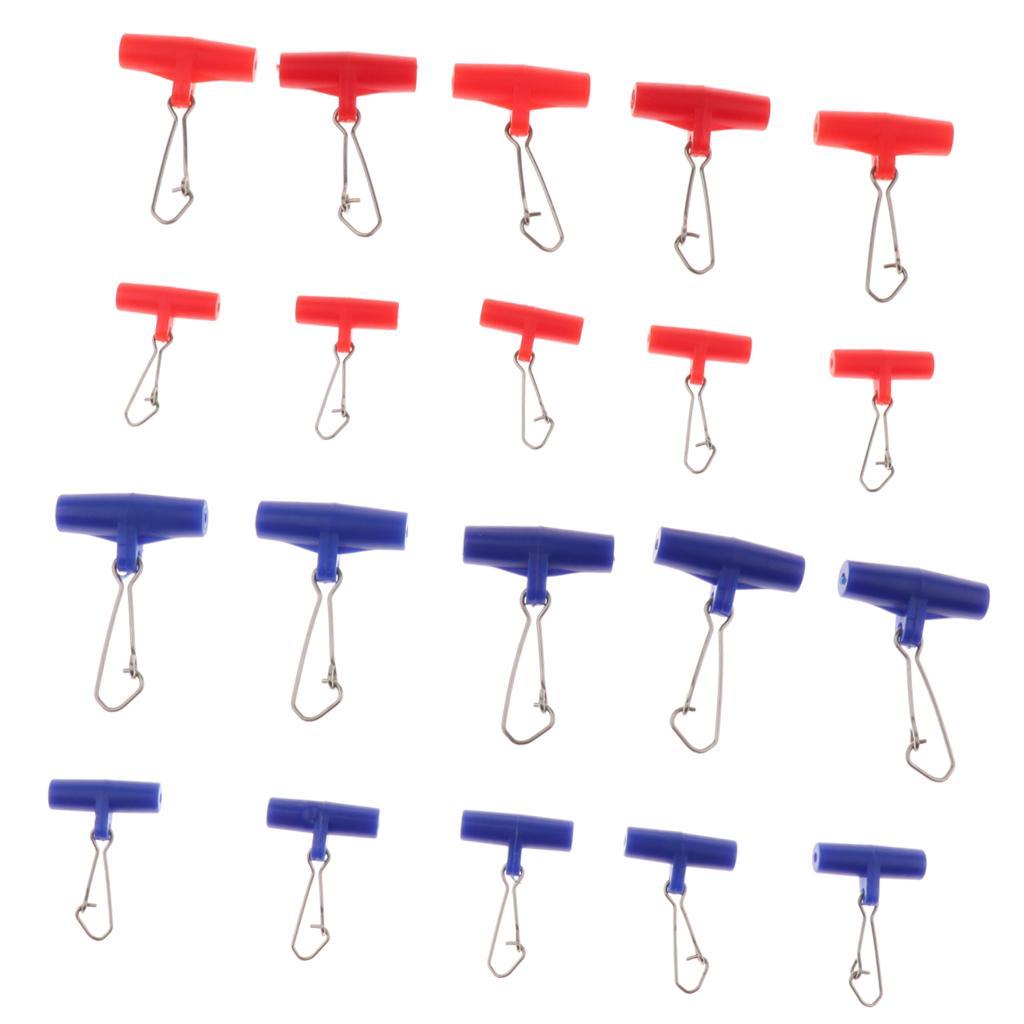 20Pcs Zip Slider High-strength Fishing Line Sinker Slider Slides with Hooked Snap S & L