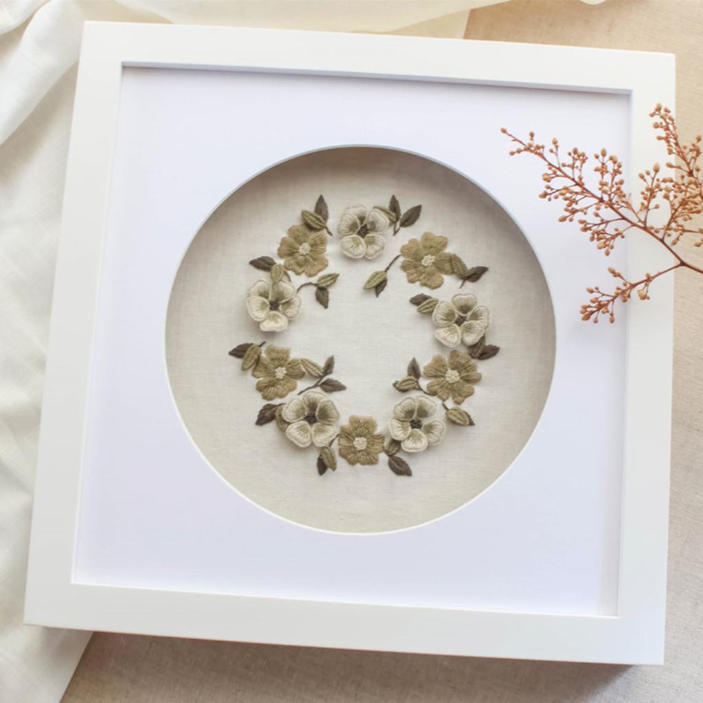 Pre - Printed   Flower   Pattern   Decorative   Embroidery   Stumpwork   Kit