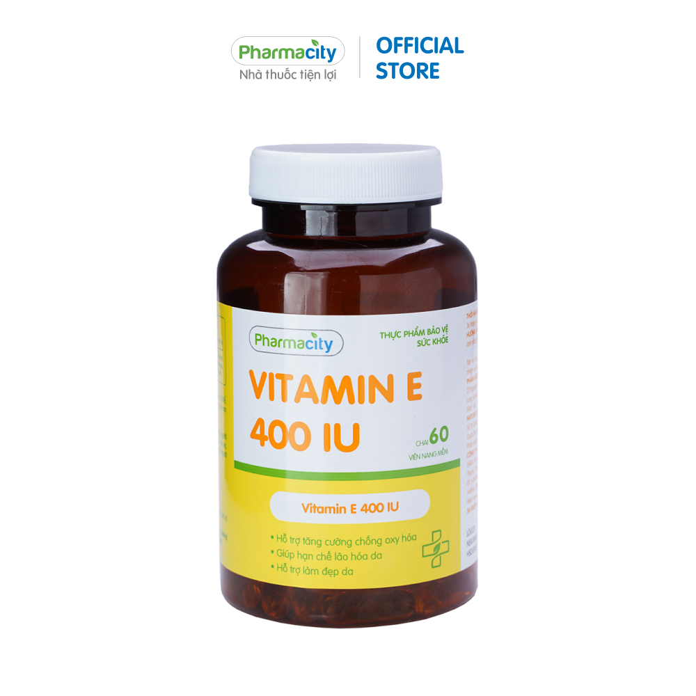 Viên hỗ trợ làm đẹp da và chống oxy hóa Pharmacity Vitamin E 400IU