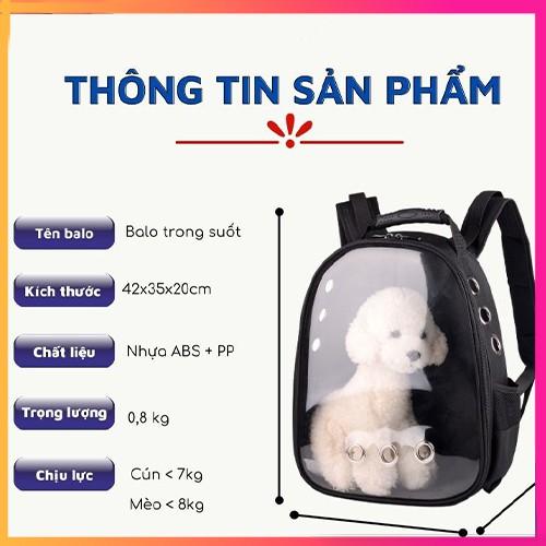 Balo thú cưng 10kg chó mèo giá rẻ địu phi hàng gia trong suốt, Balo vận chuyển chó mèo trong suốt thời trang