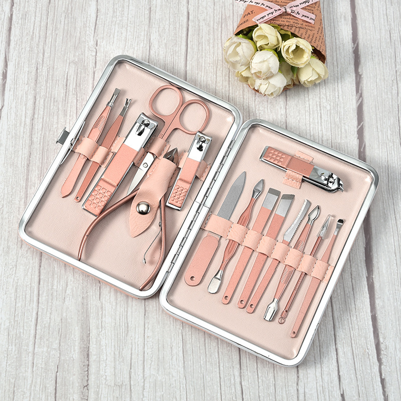 Bộ Bấm Móng Tay 16 Món Cao Cấp Nhỏ Gọn , Kìm Cắt Móng Tay Chân Làm Nail Kèm  Hộp Đựng Sang Trọng