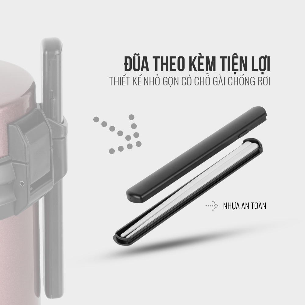 Hộp Cơm Giữ Nhiệt Văn Phòng Inox 304 Emich EL8294 dung tích 2 Lit