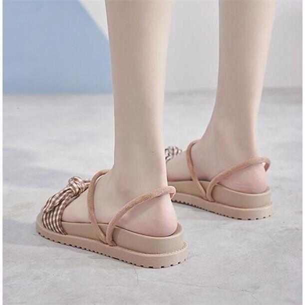 Dép Nữ Quai Gắn Nơ Đế Êm Chân Phối Dây Xinh Phiên Bản Hàn Quốc MBS170 - Mery Shoes