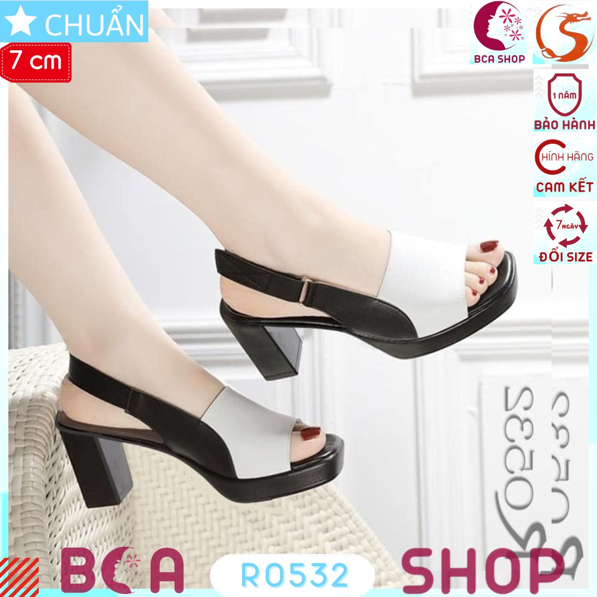 Giày cao gót nữ hở mũi màu đen 7p RO532 ROSATA tại BCASHOP thiết kế cá tính và tôn chân cực kì, thích hợp cho cô nàng công sở