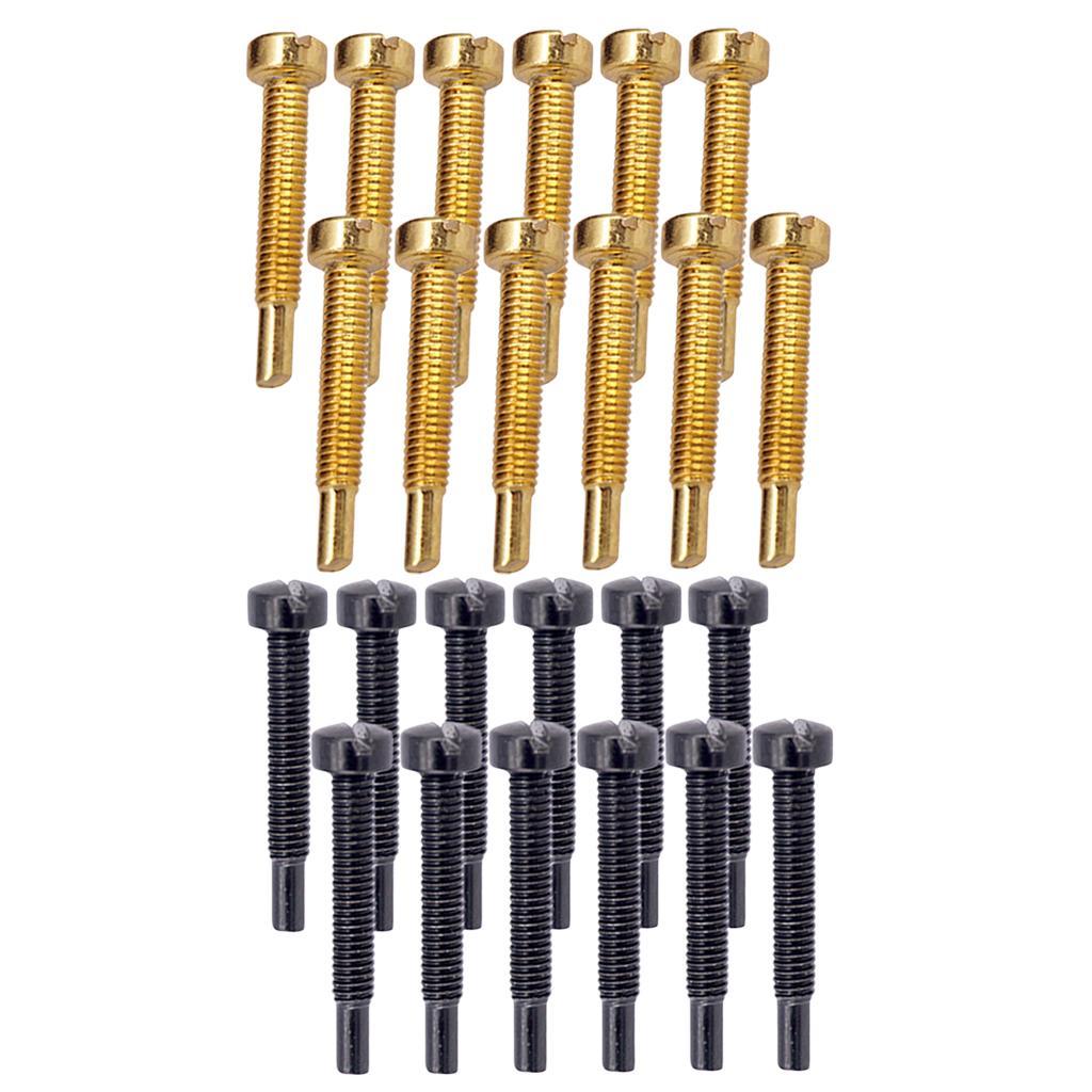12 Pieces Pickup Mounting Screws for Electric Guitar Humbucker Black