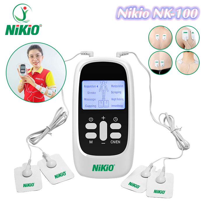 Máy massage xung điện 4 miếng dán pin sạc Nikio NK-100