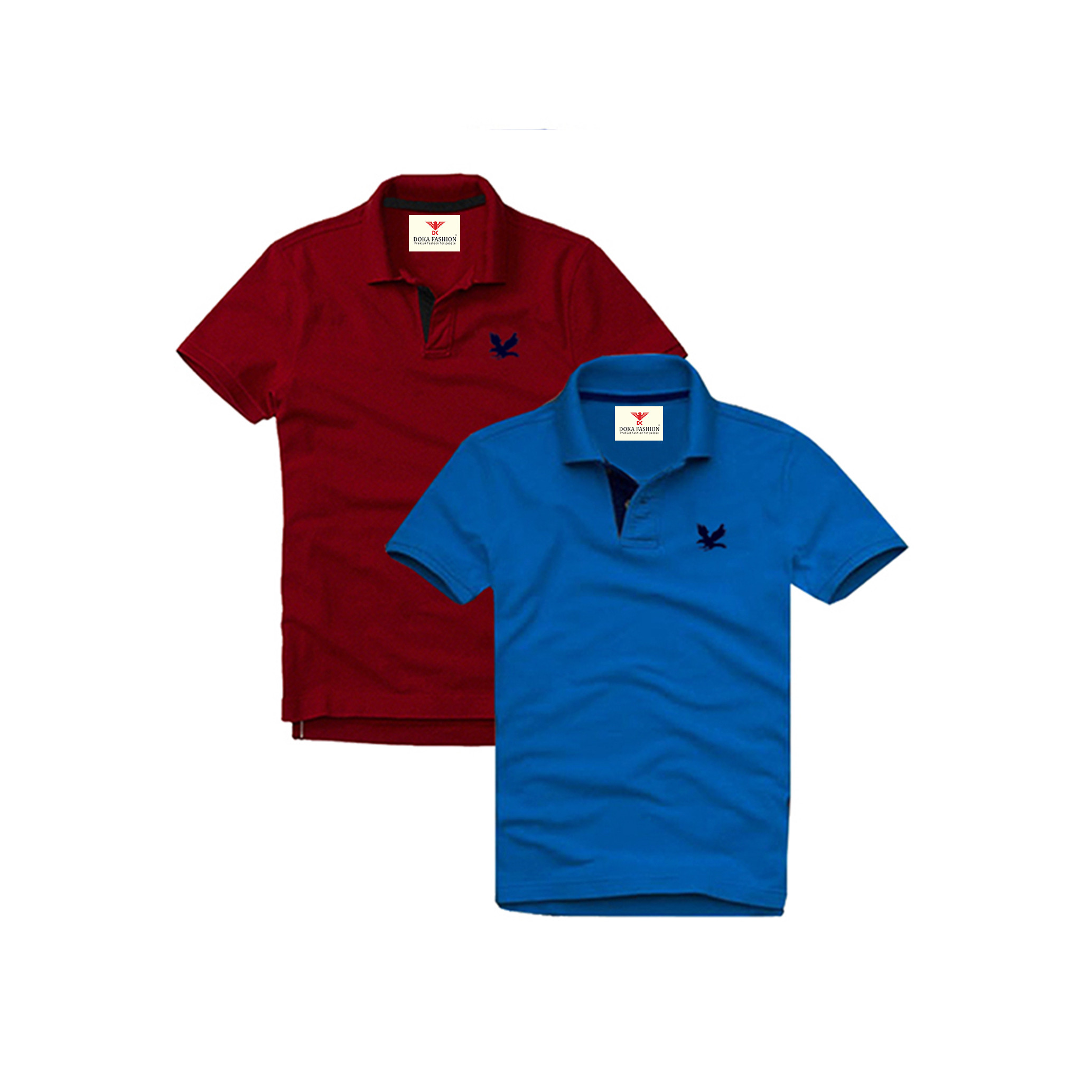 Áo Polo Nam( Tặng 1 quần lót thái ) Pique Basic Co Giãn Thoáng Khí thương hiệu Doka, combo 2 áo - DBM215