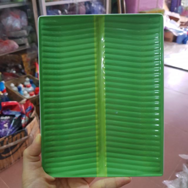 Đĩa hình lá chuối hình chữ nhật bền đẹp