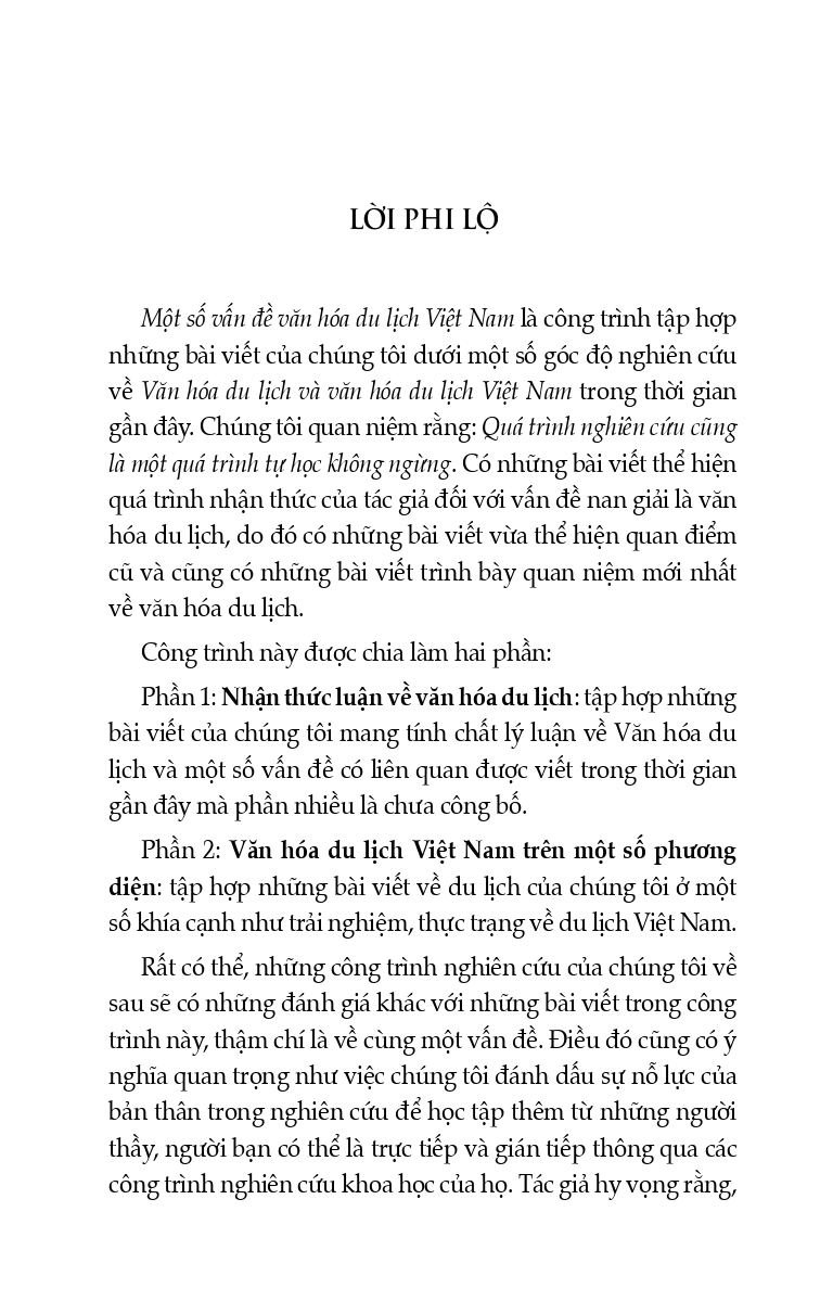 Một Số Vấn Đề Về Văn Hóa Du Lịch Việt Nam (Tái bản có sửa chữa, bổ sung)