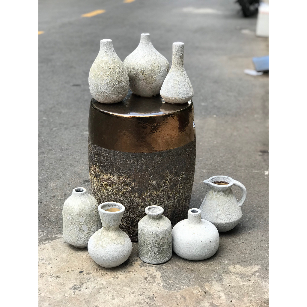 BỘ BÌNH BÔNG MEN SÔI MINI ATLANTICS CẮM HOA TRANG TRÍ DECOR