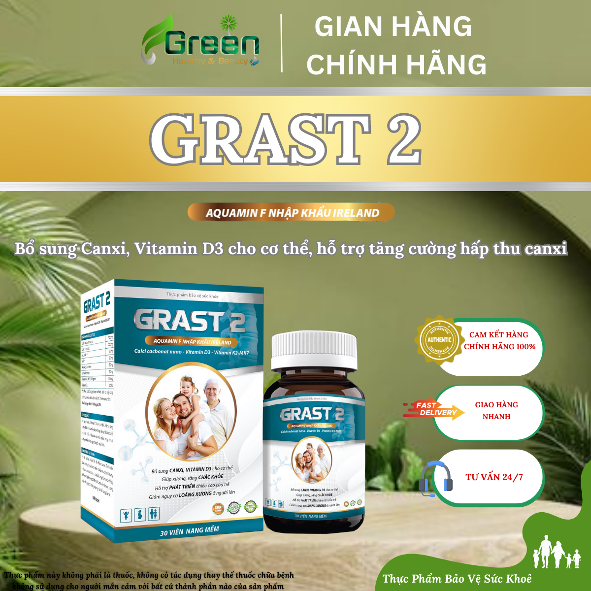 TPBVSK: GRAST 2 - Viên uống canxi hữu cơ