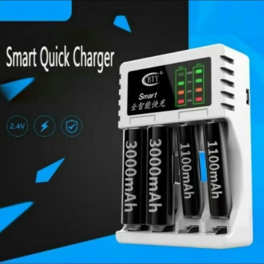 BỘ SẠC PIN TIỂU AA AAA ĐIỆN TỬ TỰ NGẮT THÔNG MINH