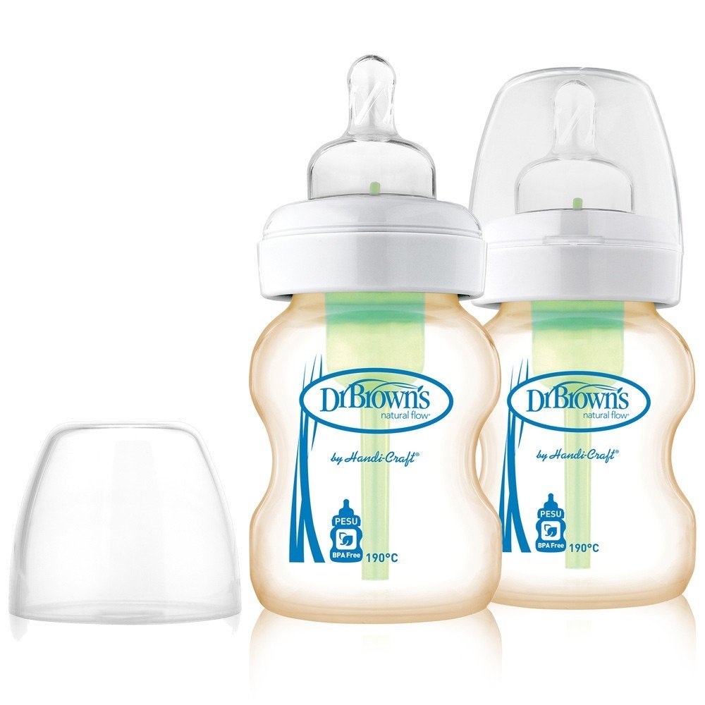 Bình sữa Dr.Brown's "Option" cổ rộng, 150ml, chất liệu nhựa PESU