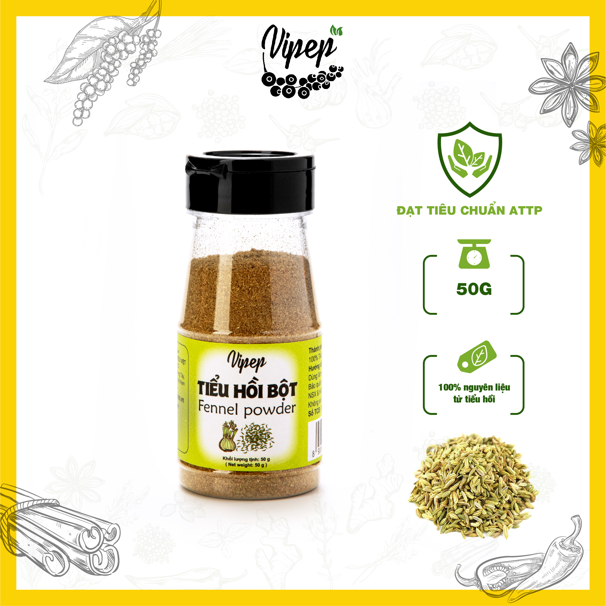 Tiểu Hồi Bột Vipep 50gr