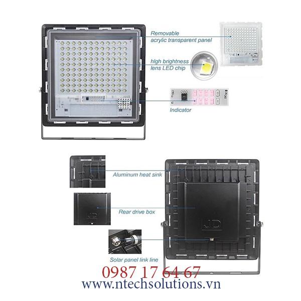 Đèn Pha Chống Lóa Cao Cấp Năng Lượng Mặt Trời Jindian JD-770 Công Suất 70W -Khung Nhôm