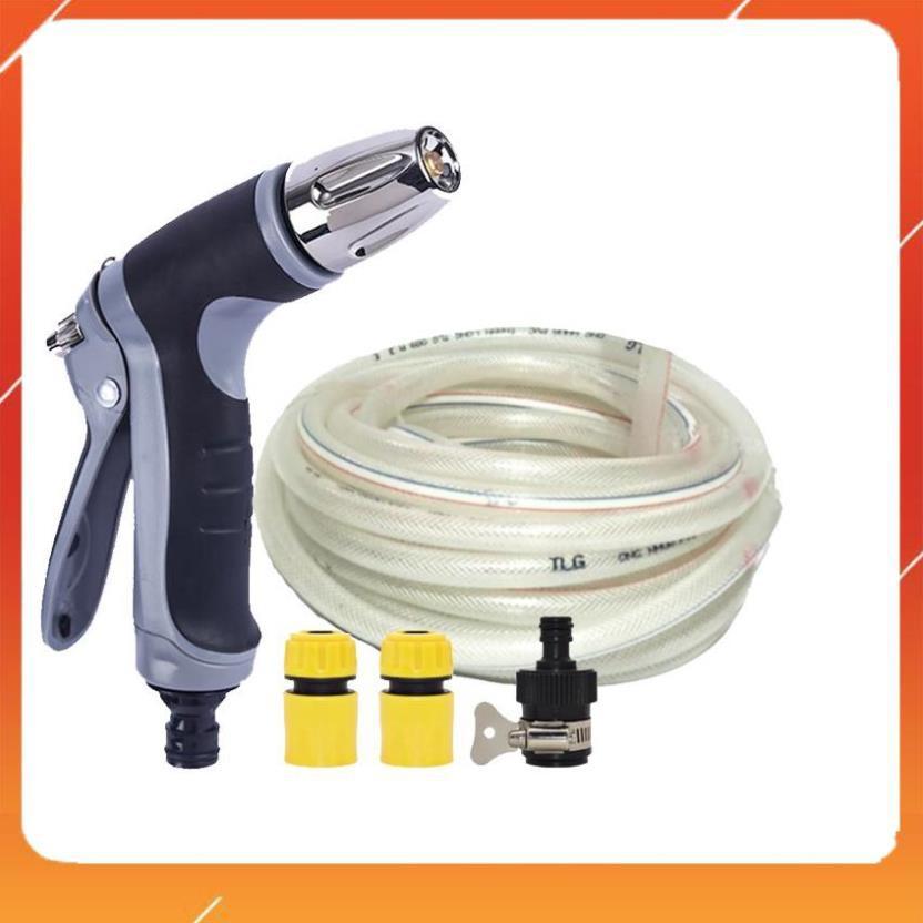 Bộ dây và vòi xịt rửa xe tưới cây tăng áp 15m 206817