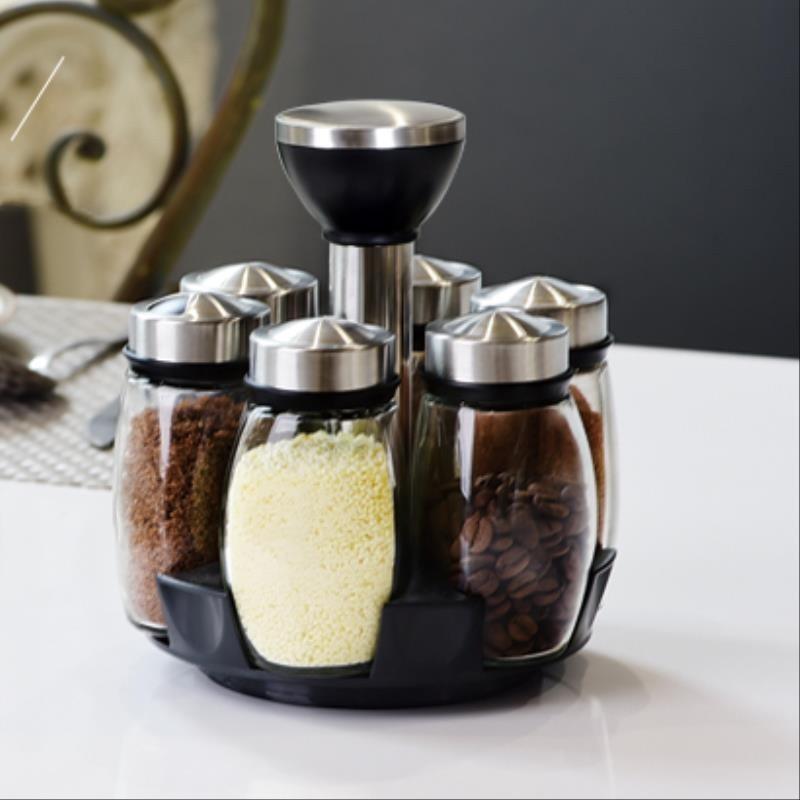 Set 6 Hũ Đựng Gia Vị Xoay 360 Độ - Lọ Để Gia Vị 120ml