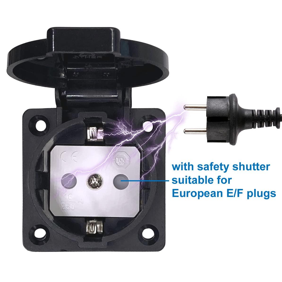 IP44 Ổ cắm châu Âu không thấm nước cho loại, 16 A, lượng công nghiệp của Pháp với bụi với nắp biến tần xe hơi, điều hòa không khí, thiết bị điện