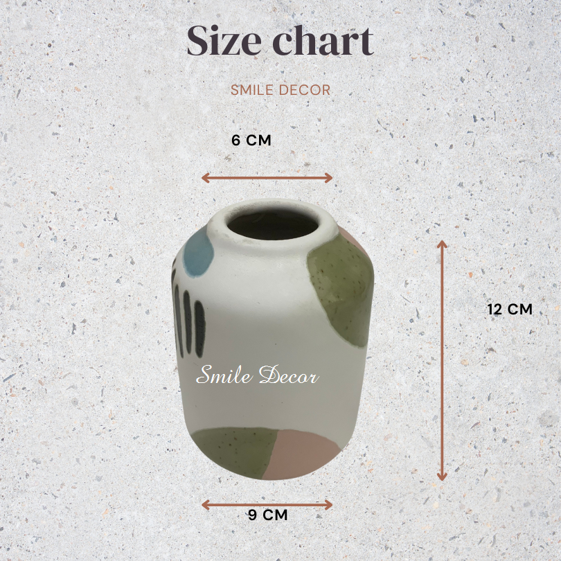 Bình cắm hoa gốm sứ cao cấp Smile Decor phối mảng màu - Ceramic vase
