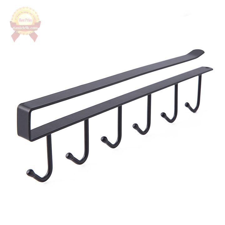 Móc cài trên tủ 6 giá treo quần áo bằng thép cao cấp chịu lực treo cốc dao thìa túi nhà bếp