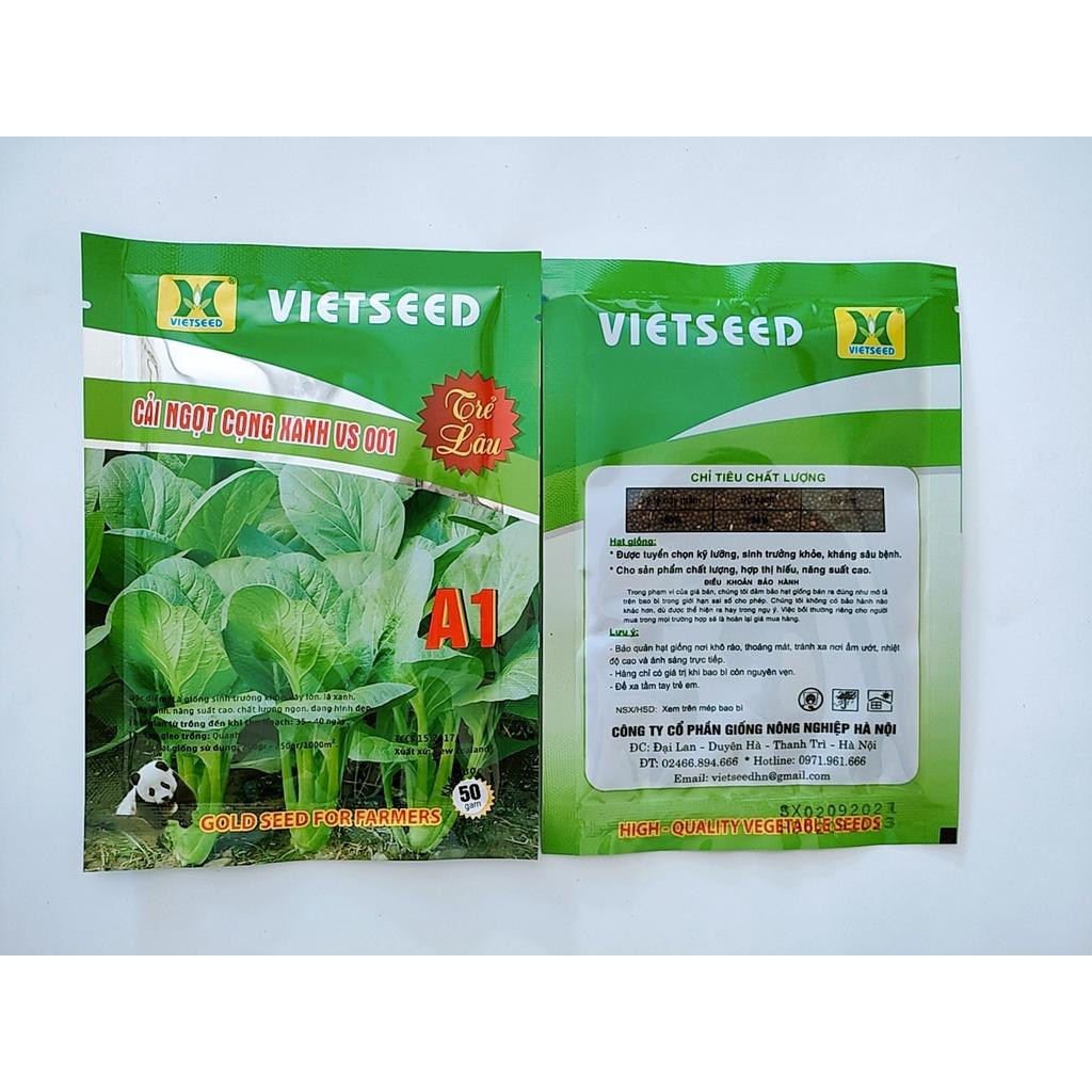 Hạt giống cải ngọt cọng xanh VS 001 chịu nhiệt tốt, năng suất cao, dễ trồng gói 50g