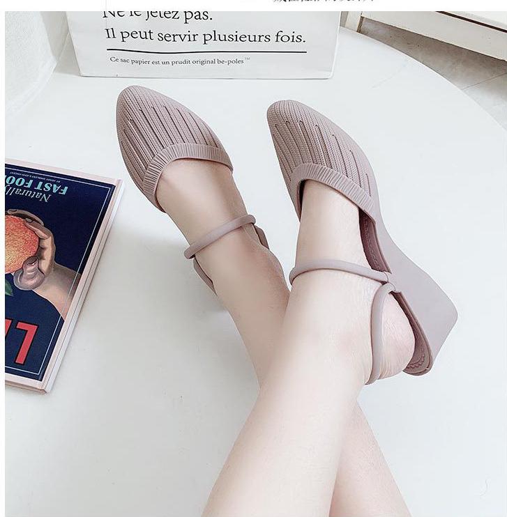 Giầy búp bê hở gót đi 2 kiểu tiện lợi chất nhựa chịu nước trống trượt thời trang dạo phố - đi biển vân sần mầu sắc dễ thương GN07