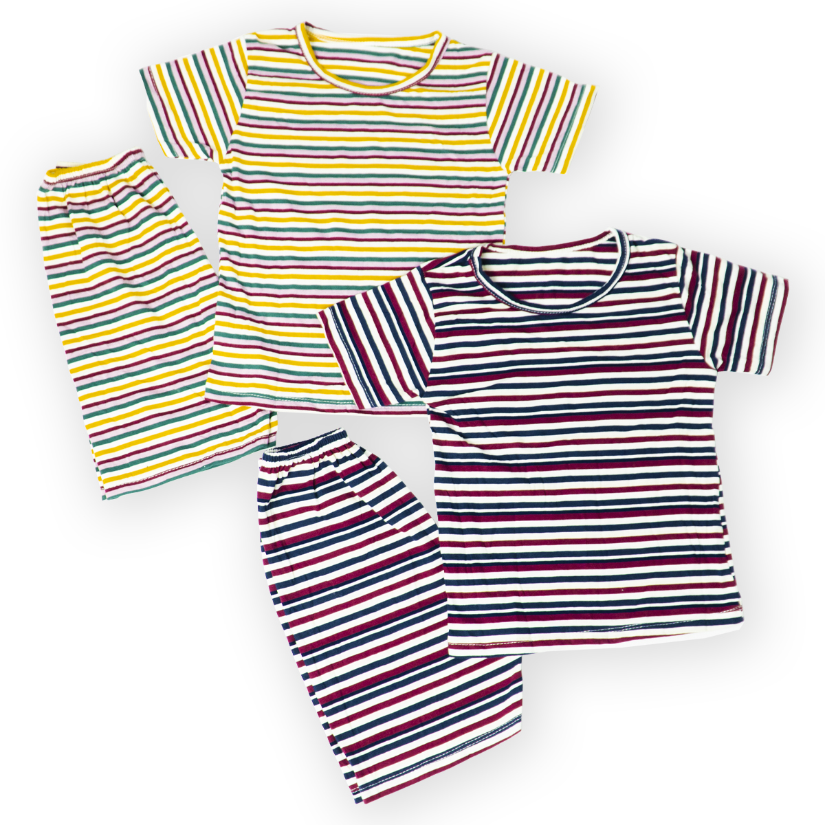 Combo 5 bộ đồ trẻ em MIMYKID sọc ngang kiểu lửng, chất liệu vải cotton 100% dày mịn và thấm hút tốt, set đồ thời trang cho bé từ 4-16kg - (Giao Màu Ngẫu Nhiên)