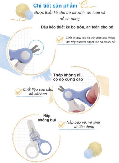 KÉO CẮT MÓNG TAY AN TOÀN CHO BÉ TỪ 0 MONTH KUKU - KU3034