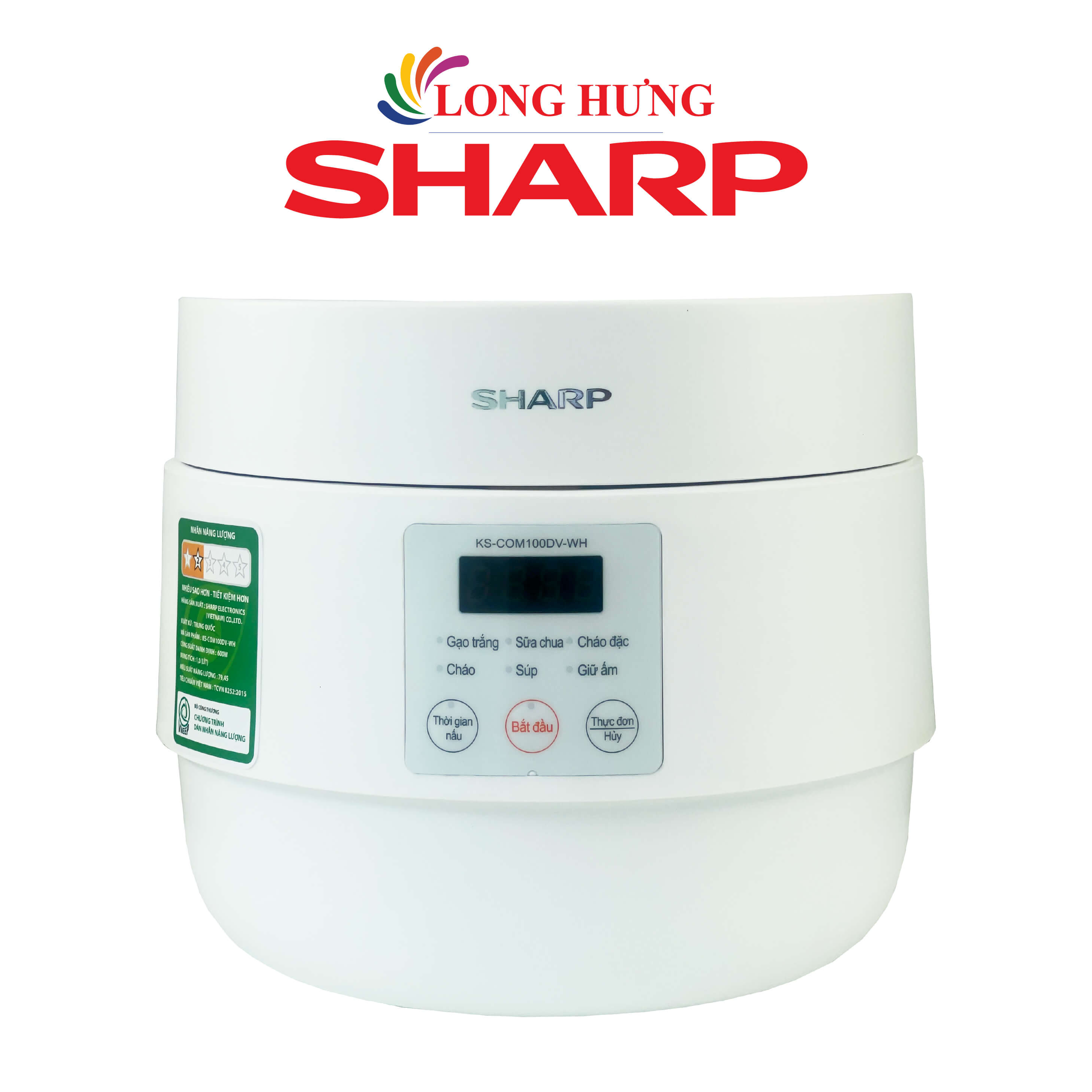 Nồi cơm điện nắp gài Sharp 1 lít KS-COM100DV - Hàng chính hãng