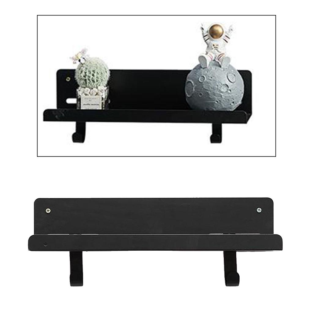Floating Wall Mounted Shelves, Display Rustic Metal Ledge Shelves Wide Panel for Bedroom Office Kitchen Living Room