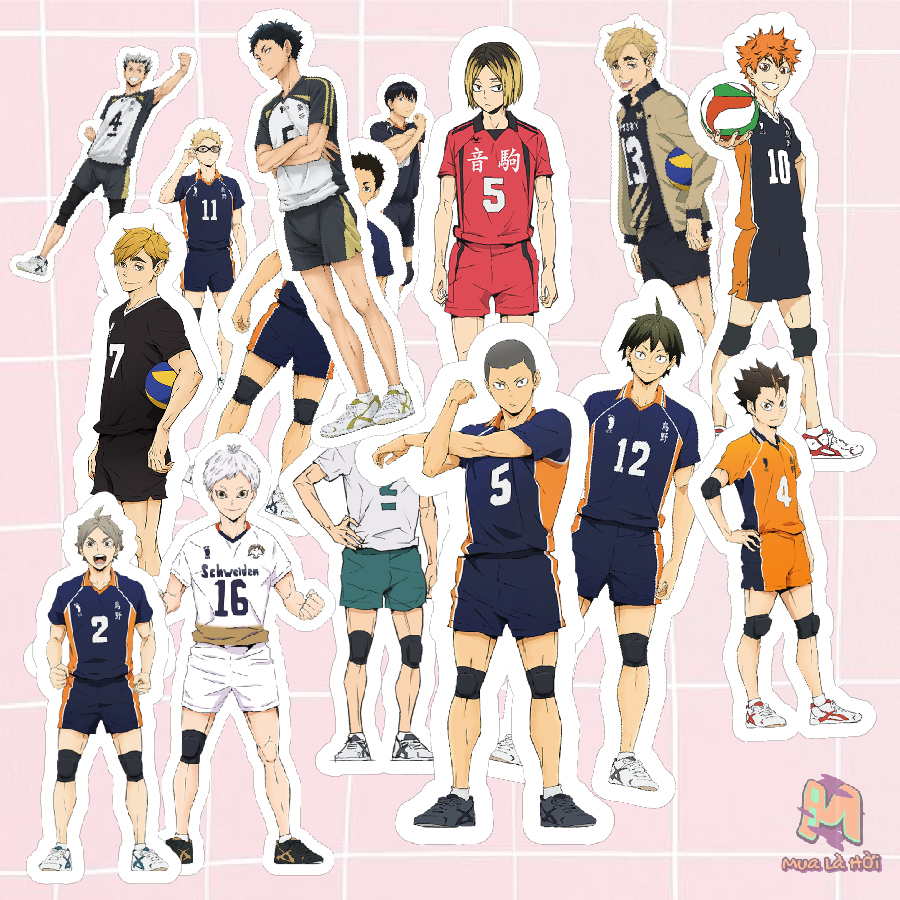 Miếng dán Stickers chủ đề Vua Bóng Chuyền Haikyuu