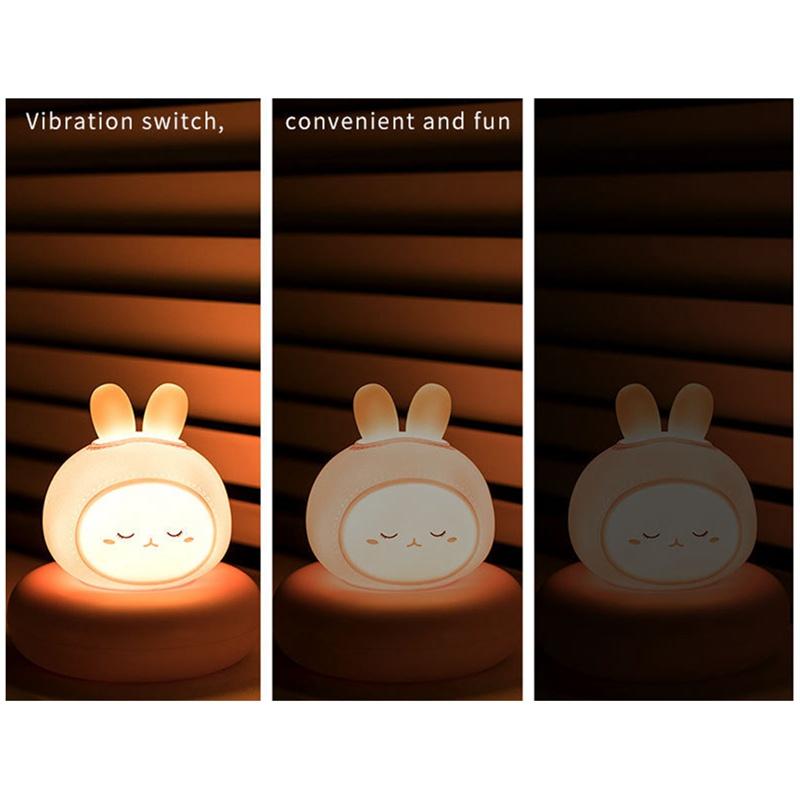 Kids Baby Night Light USB Rechargeable Tap Control, Cat Design, Cute Gift for Baby Girls Boys Cartoon Kid Room Decor