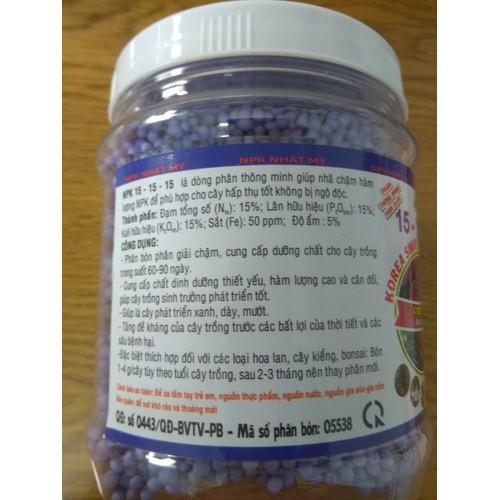 Phân tan chậm Hàn Quốc NPK 15-15-15 - chai 500g