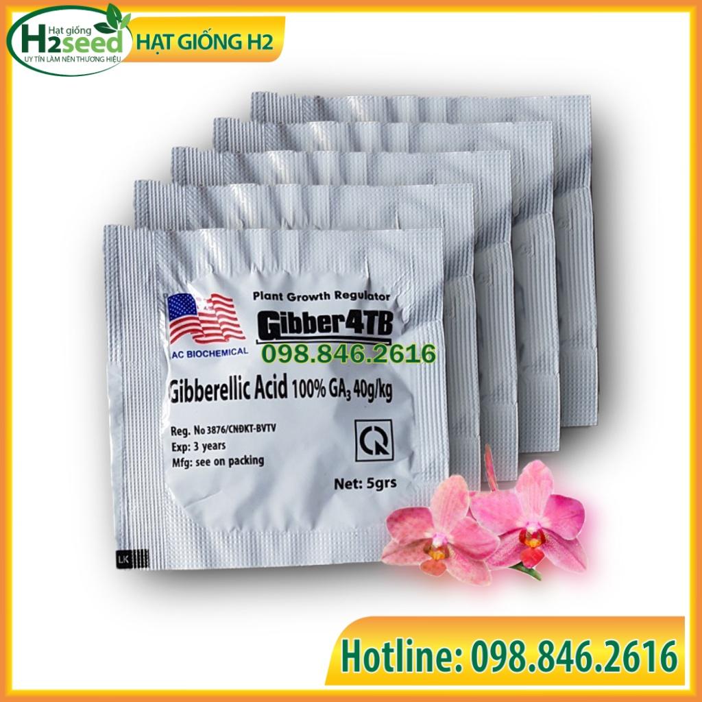 Phân bón lá Gibber 4TB GA3 dạng viên sủi 5gam - giúp cây ra hoa đậu trái, đạt năng suất cao- Hạt giống H2 Seeds