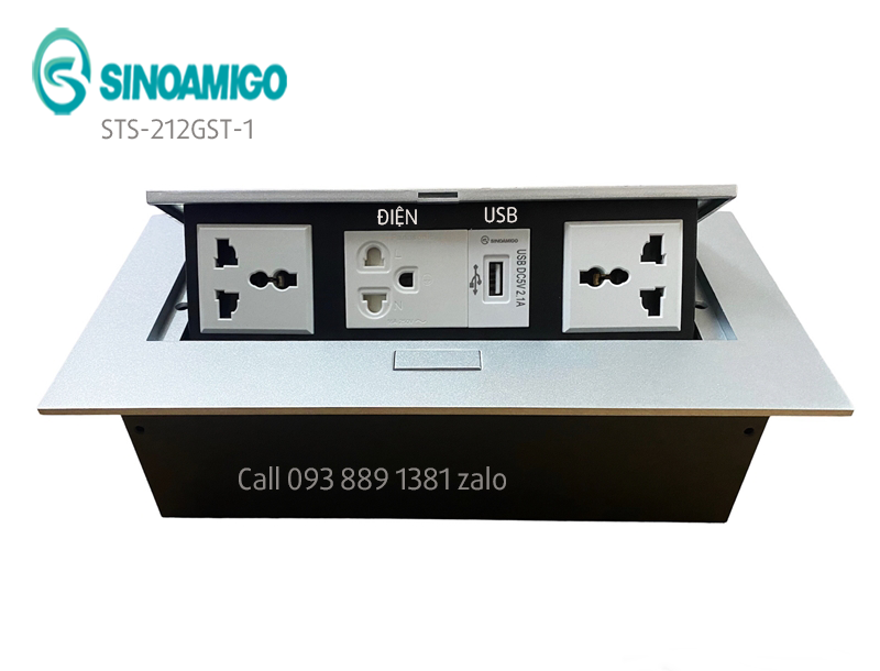 Hộp ổ cắm Điện + HDMI âm bàn Sinoamigo STS-212GST-1 chính hãng. Đủ thuế VAT, COCQ