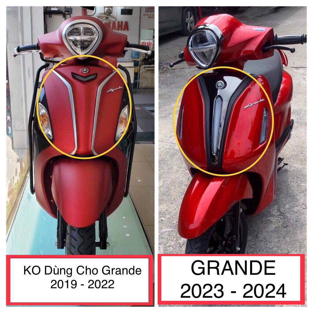 ỐP MẶT NẠ TRƯỚC DÙNG CHO ĐỜI XE YAMAHA GRANDE 2023 2024 CACBON