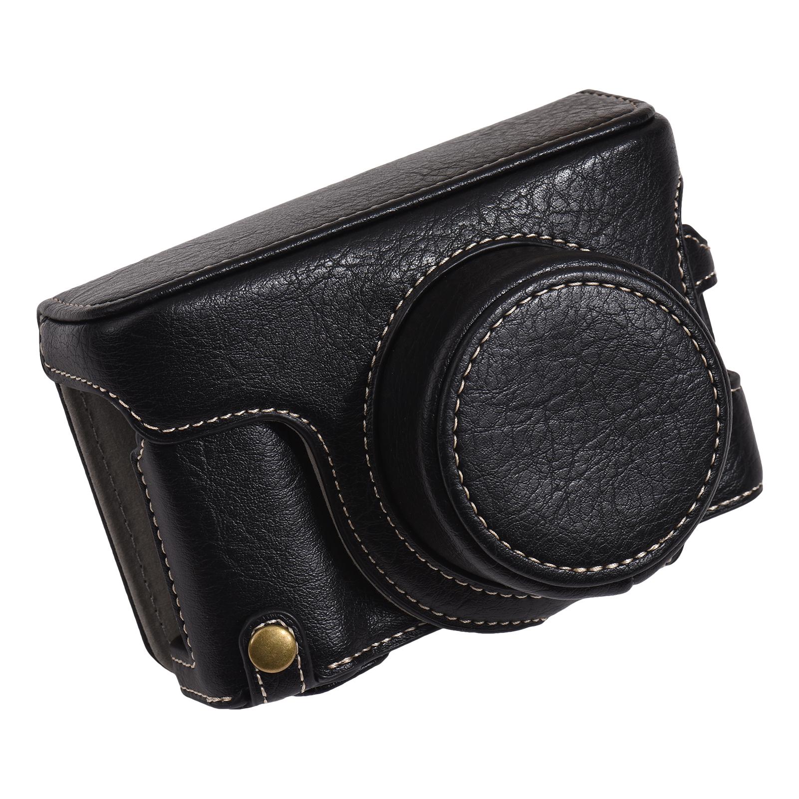 Portable Camera Case Synthetic Leather Camera Carry Bag with Shoulder Strap Replacement for Fujifilm X100V/ X100F Camera