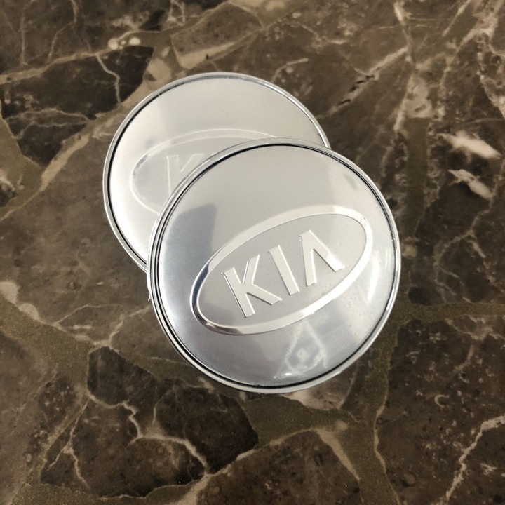 Logo chụp mâm, ốp lazang bánh xe ô tô Kia, đường kính 60mm