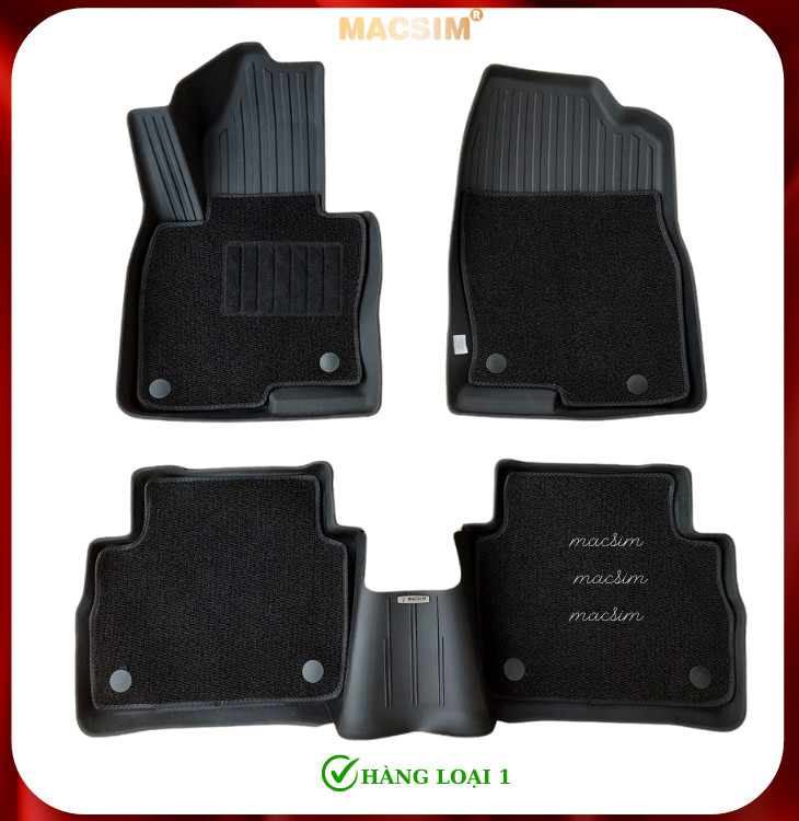 Thảm lót sàn ô tô 2 lớp cao cấp dành cho xe Mazda CX5 2014 - 2024 nhãn hiệu Macsim chất liệu TPE màu đen